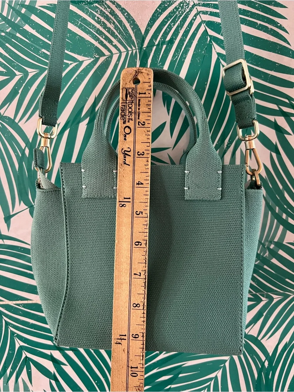 Rothy’s Original Mini Bag in Juniper Green NWOT Gold brushed hardware crossbody